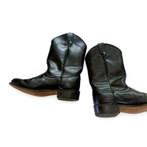 Laredo Boots Size 6.5 Women Black Roper 6902 Leather EUC